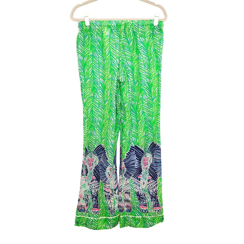 Lilly Pulitzer Womens Small Lolani Pants Elephant Tropical 100% Cotton Resort - Picture 3 of 10